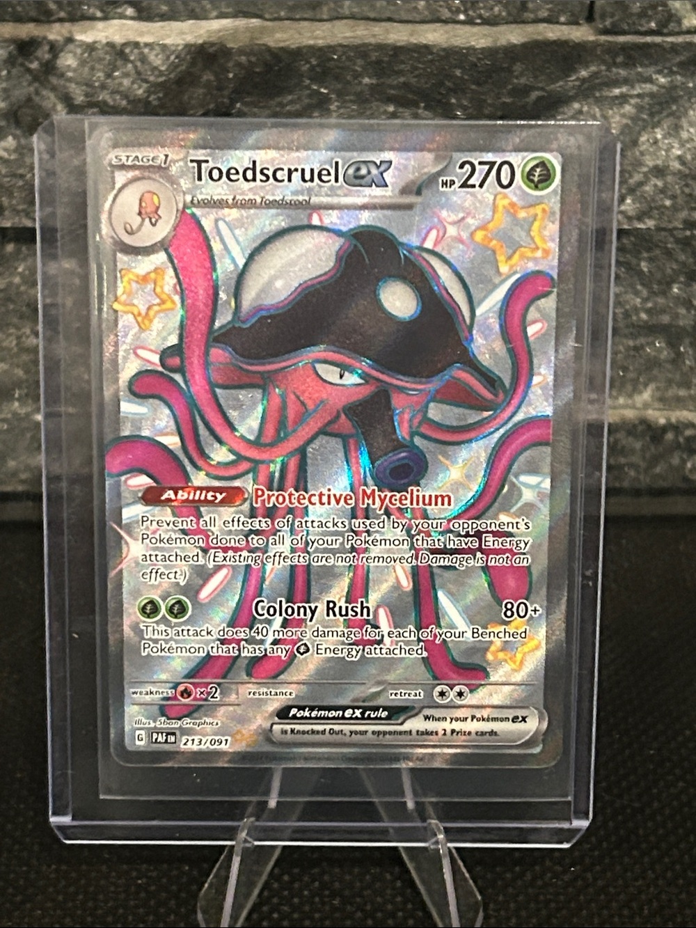 Pokemon Toedscruel EX Full Art Holo 213/091β from Paldean Fates Set M/NM